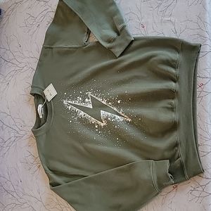 Honey & Co. Army Green Sweatshirt Size Small NWT